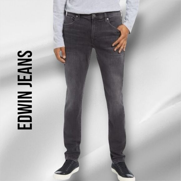 EDWIN Men’s LIAN Skinny Fit Jeans in the Size 31X32” in Coal Color - Picture 1 of 9
